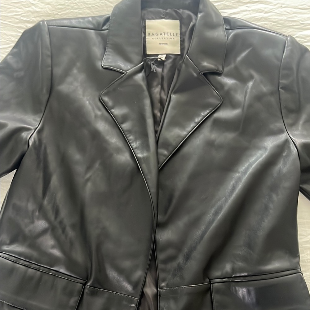 Bagatelle Black Leather Jacket Tailored Fit Professional Style
